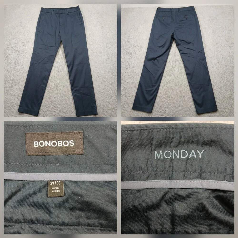 Bonobos‎ Weekday Warrior Men's 29x30 Navy Blue Monday Chino Slim Fit Stretch